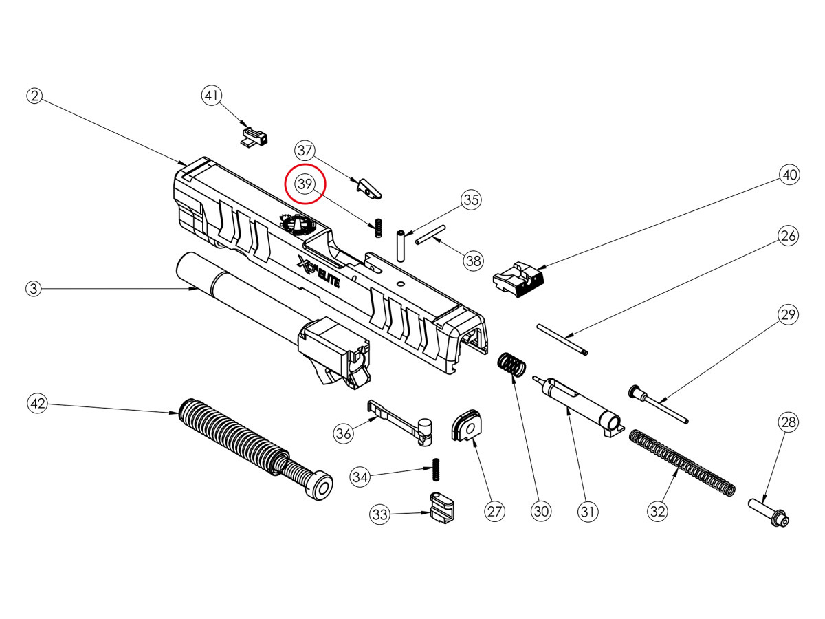 Fotografia: Pružina indikátora náboja v komore XD/XD-M/SF19/G2 line