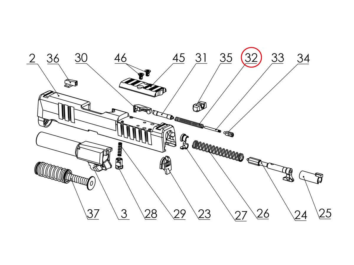 Fotografia: Pružina vyťahovača pre HELLCAT/H11/XD-S/S line