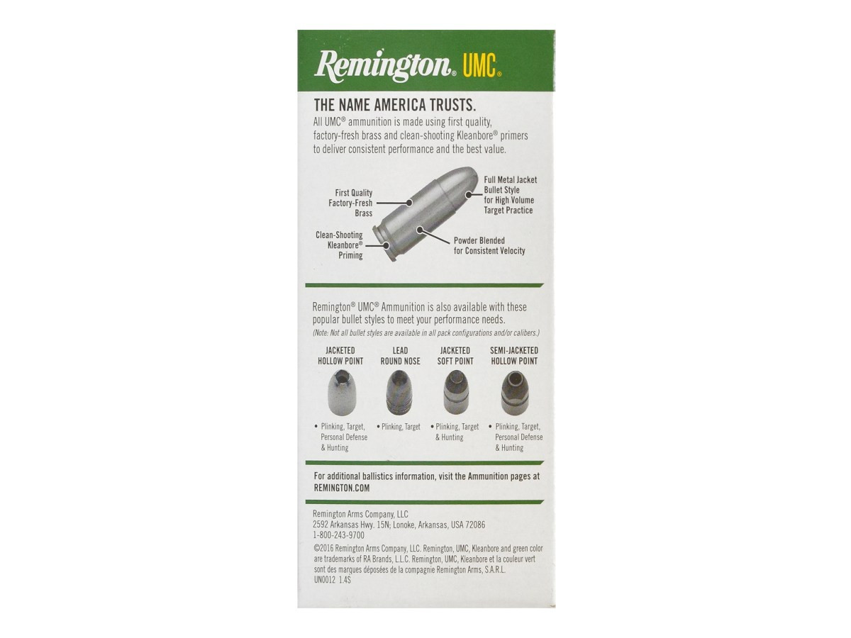 Fotografia: 9mm Luger Remington UMC 115gr/7,45g FMJ (23765)