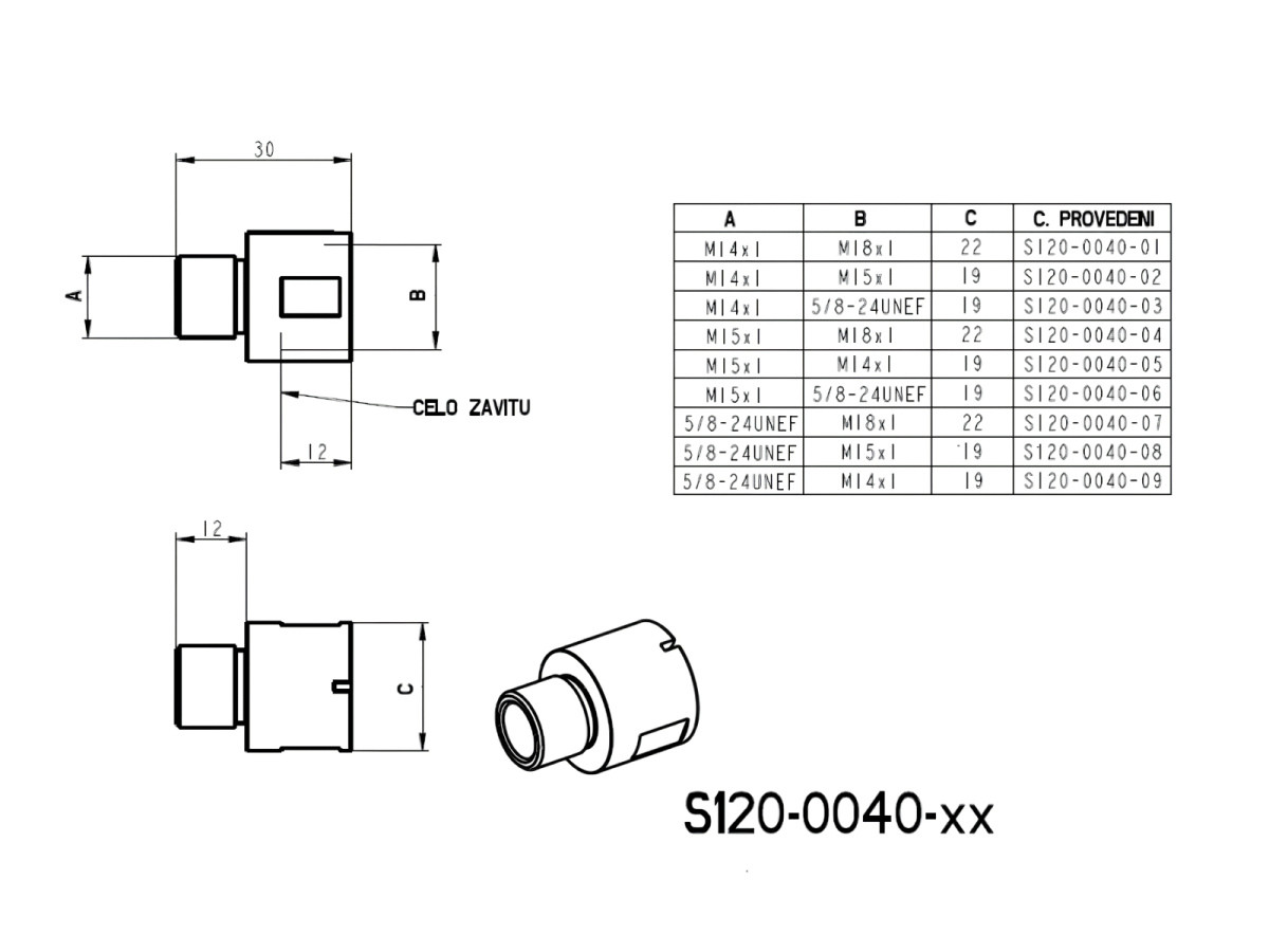 Fotografia: Redukcia závitu ústia hlavne JKN z M15x1 na 5/8-24 UNEF