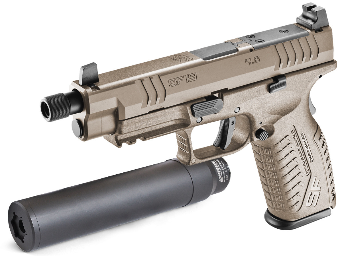 Akciový set HS SF19 4.5 TB RDR AFDE, kal. 9x19 + Tlmič Voere