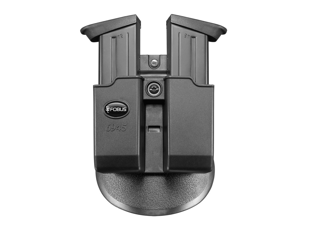 6945, puzdro pre 2 dvojradové zásobníky kal. 45ACP/10mmAuto, s pádlom
