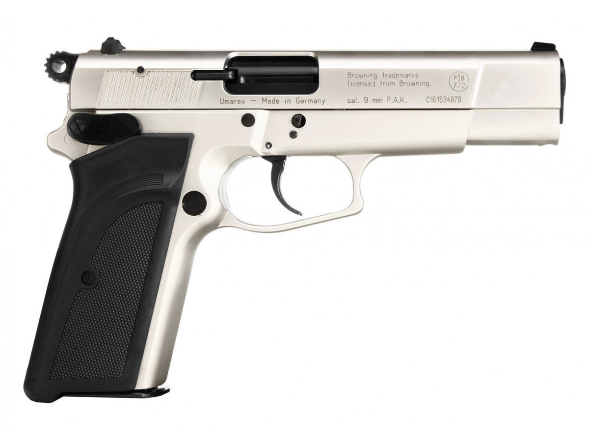 Fotografia: Pištoľ exp. Browning GPDA 9 nickel, kal. 9mm P.A.K.