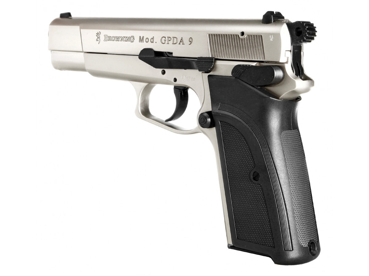 Fotografia: Pištoľ exp. Browning GPDA 9 nickel, kal. 9mm P.A.K.
