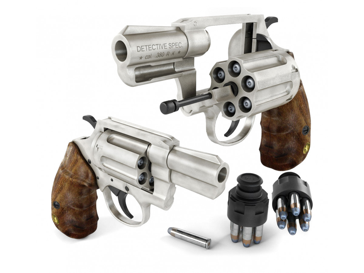 Fotografia: Revolver exp. Colt Detective Special nickel/wood, kal. 9mm