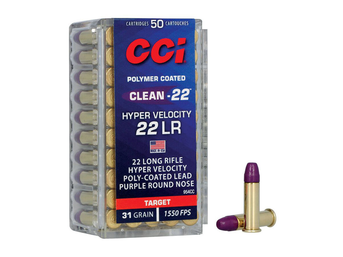.22LR CCI Clean-22 31gr/2,00g Hyper Velocity Poly-Coated Purple LRN, 50 ks (954CC)