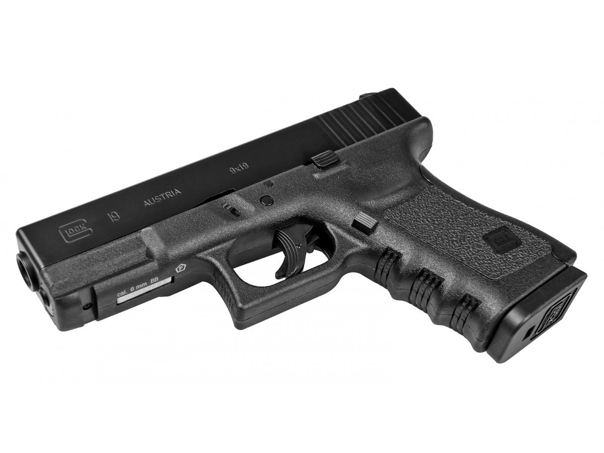 Fotografia: Airsoft. pištoľ GLOCK 19, kal. 6mm, CO2