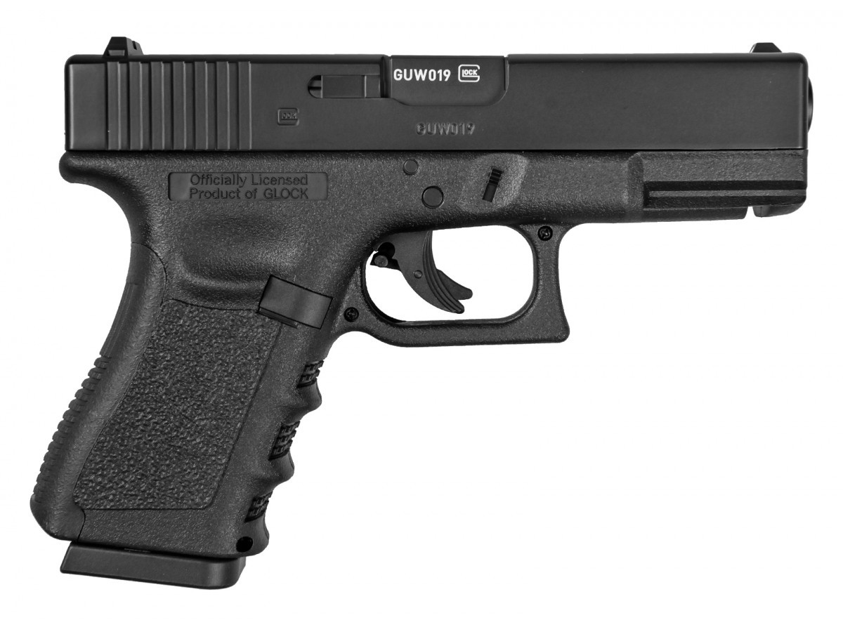 Fotografia: Airsoft. pištoľ GLOCK 19, kal. 6mm, CO2