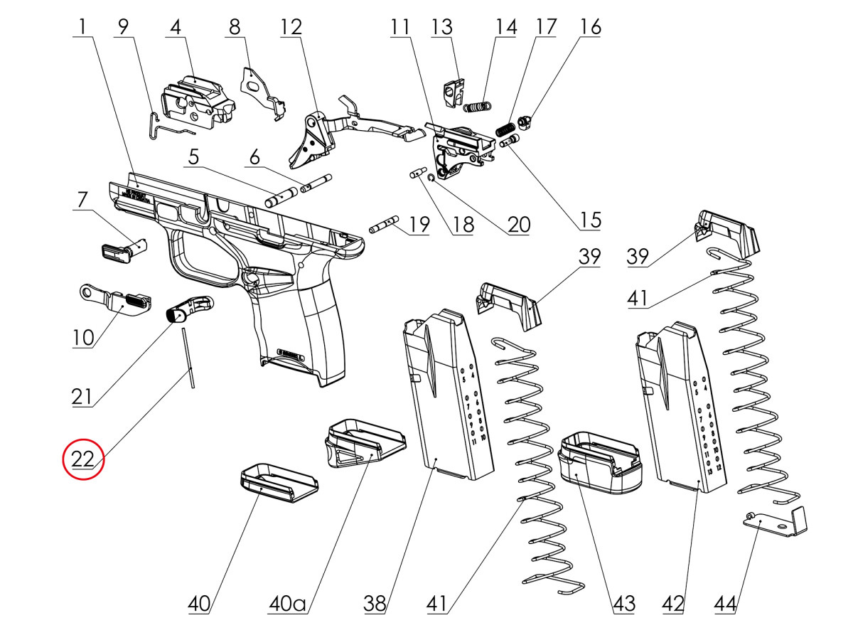 Fotografia: Pružina vypúšťača zásobníka HELLCAT