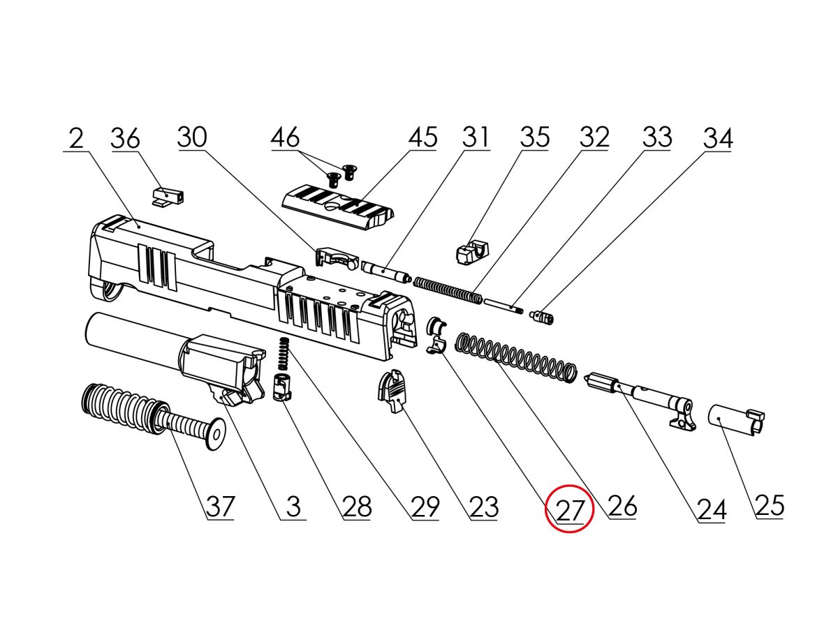 Fotografia: Záchyt pružiny úderníka HELLCAT/H11