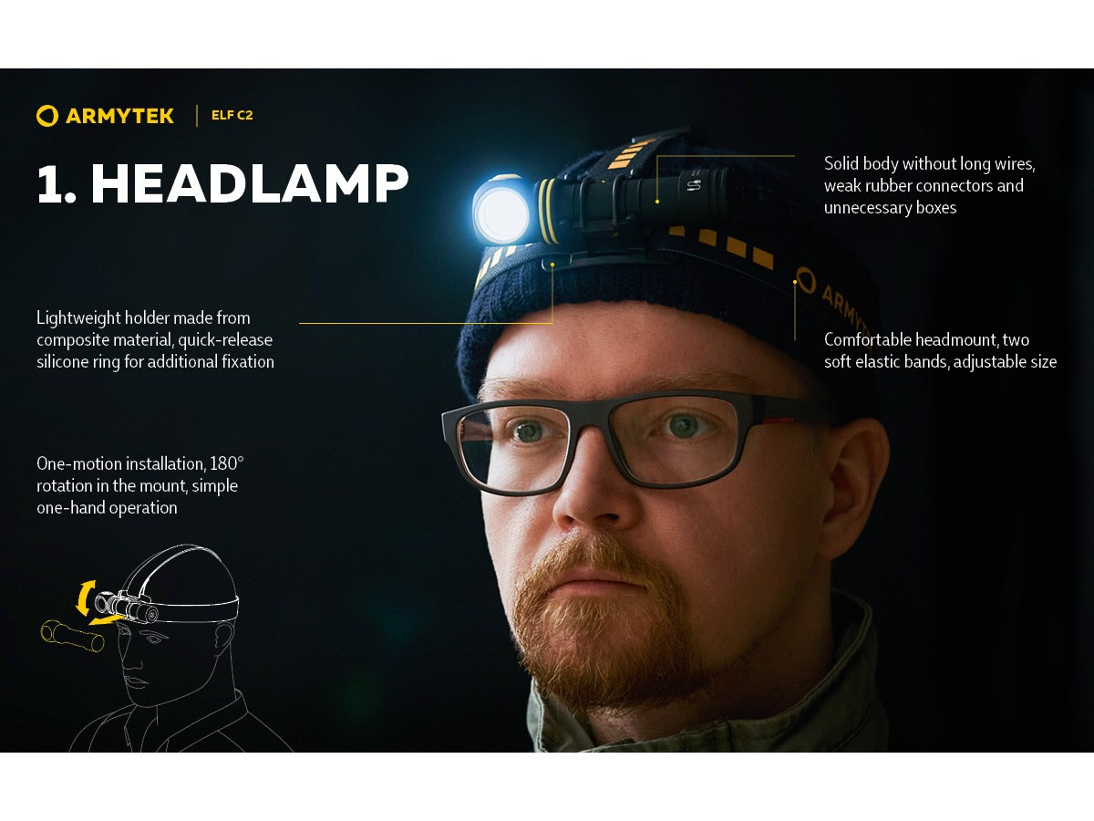 Fotografia: Armytek Elf C2 Micro-USB 1100lm (White)