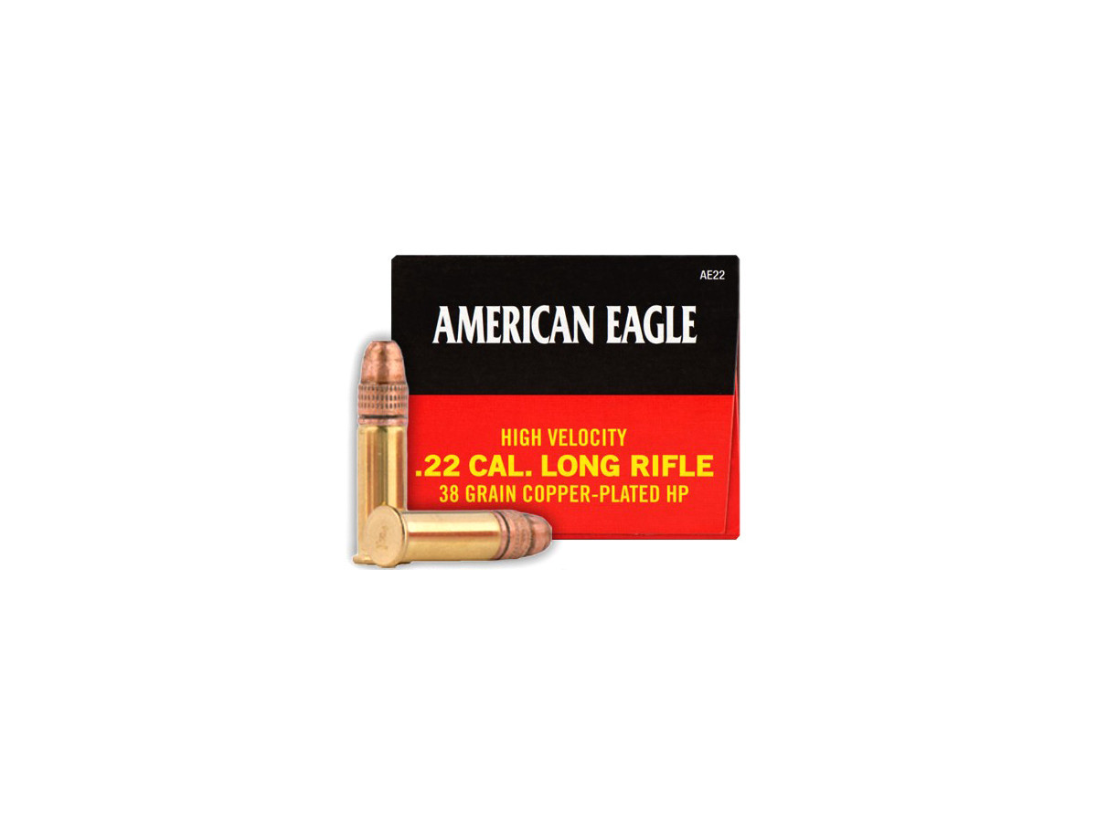 Fotografia: .22LR American Eagle 38gr/2,46g Copper-Plated HP, 40 ks (AE22)