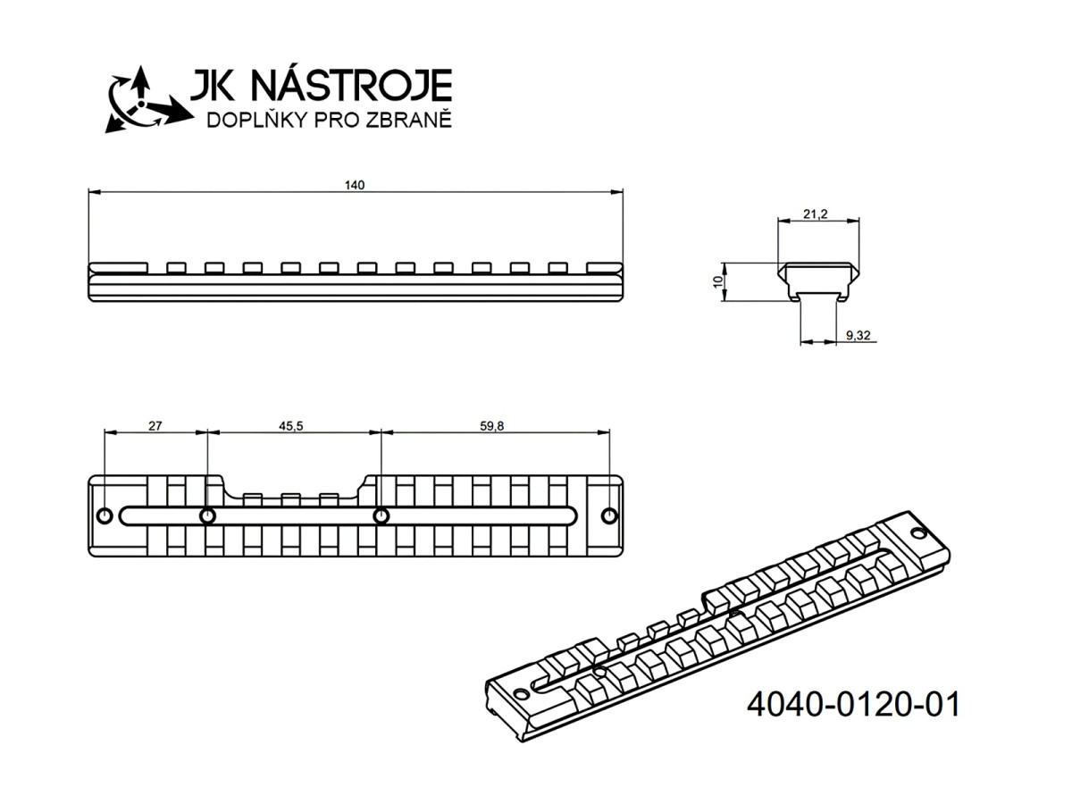 Fotografia: Picatinny lišta JKN CZ 457