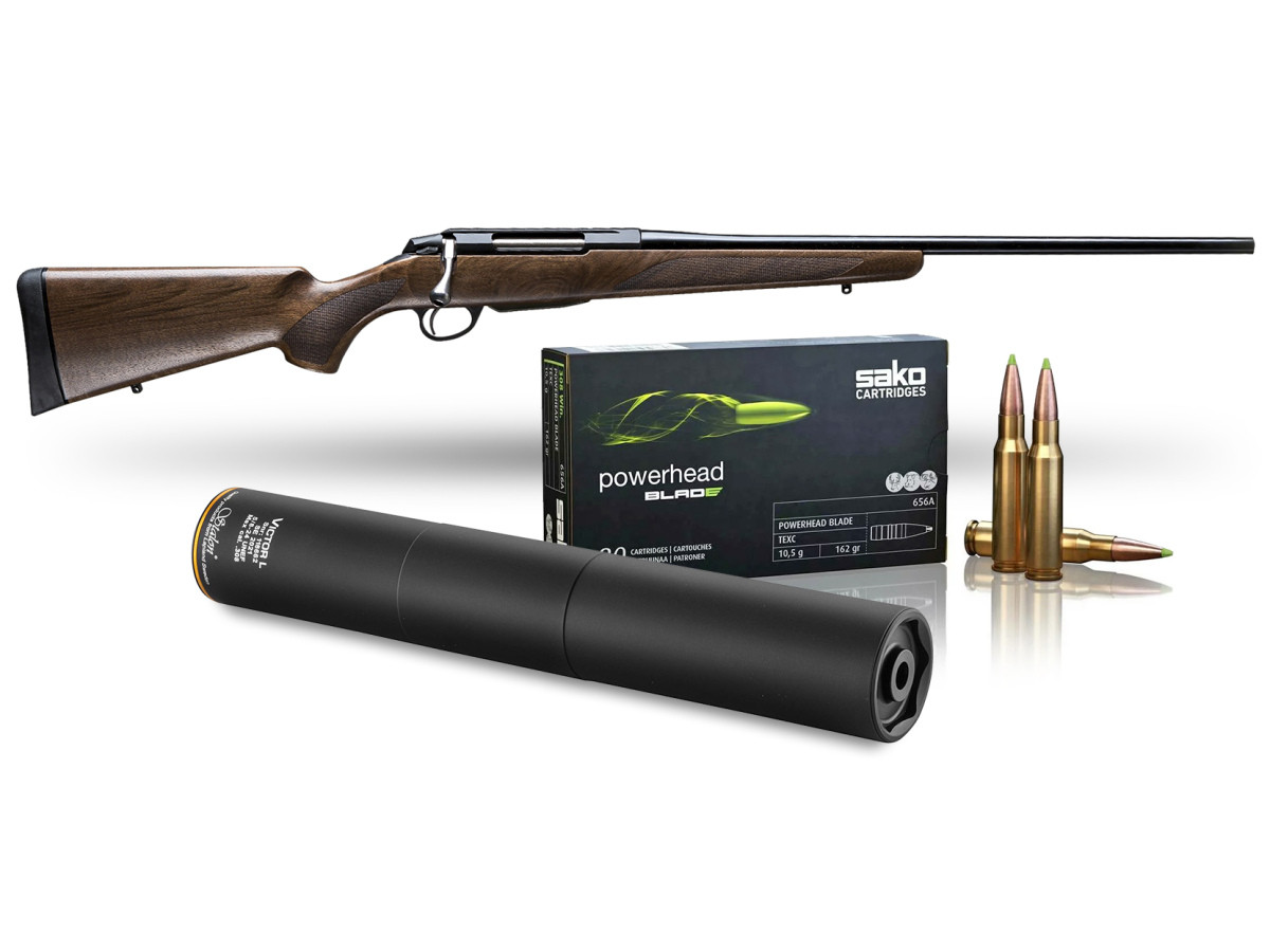 Akciový set Tikka T3x Hunter, kal. .30-06Spr. (NS ST 3rd 20in MT15x1) + Tlmič Stalon