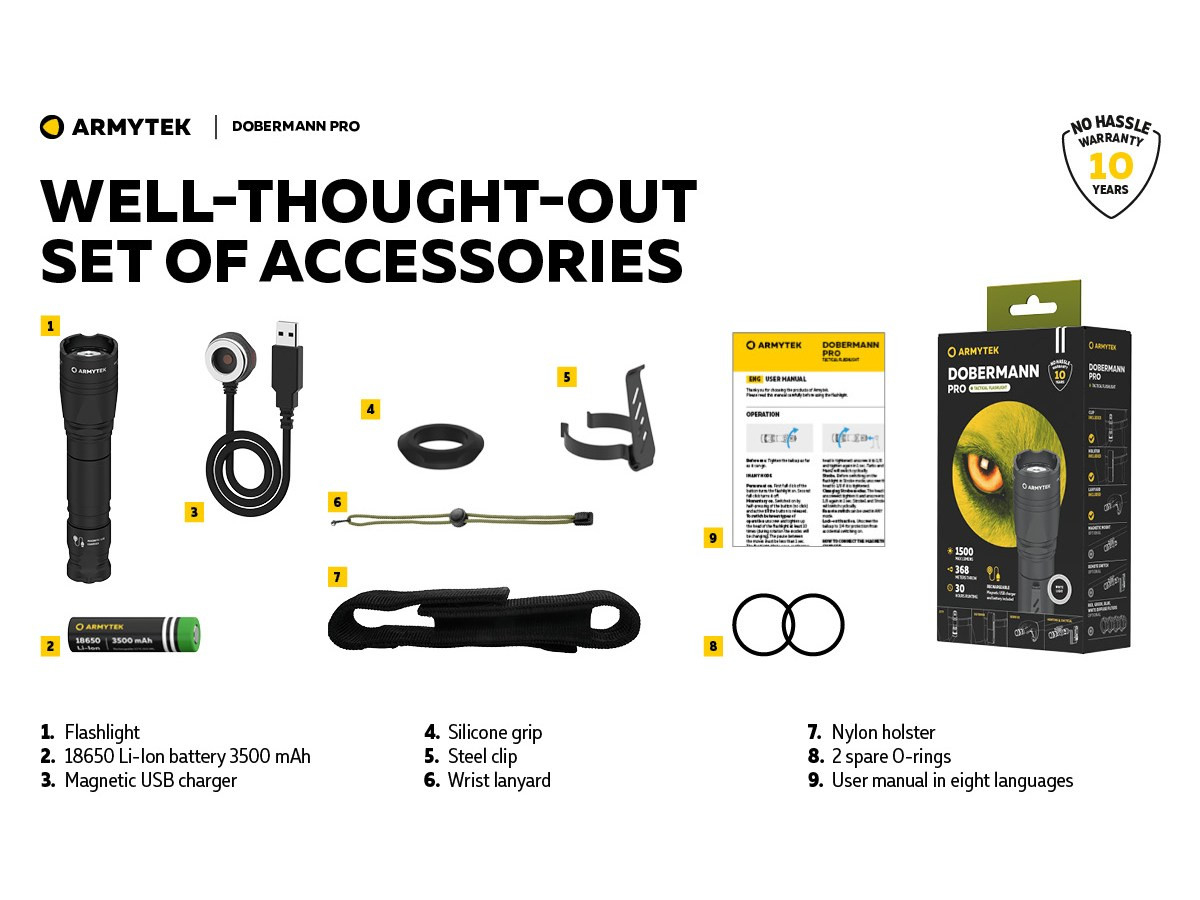 Fotografia: Armytek Dobermann Pro Magnet USB 1500lm (White)