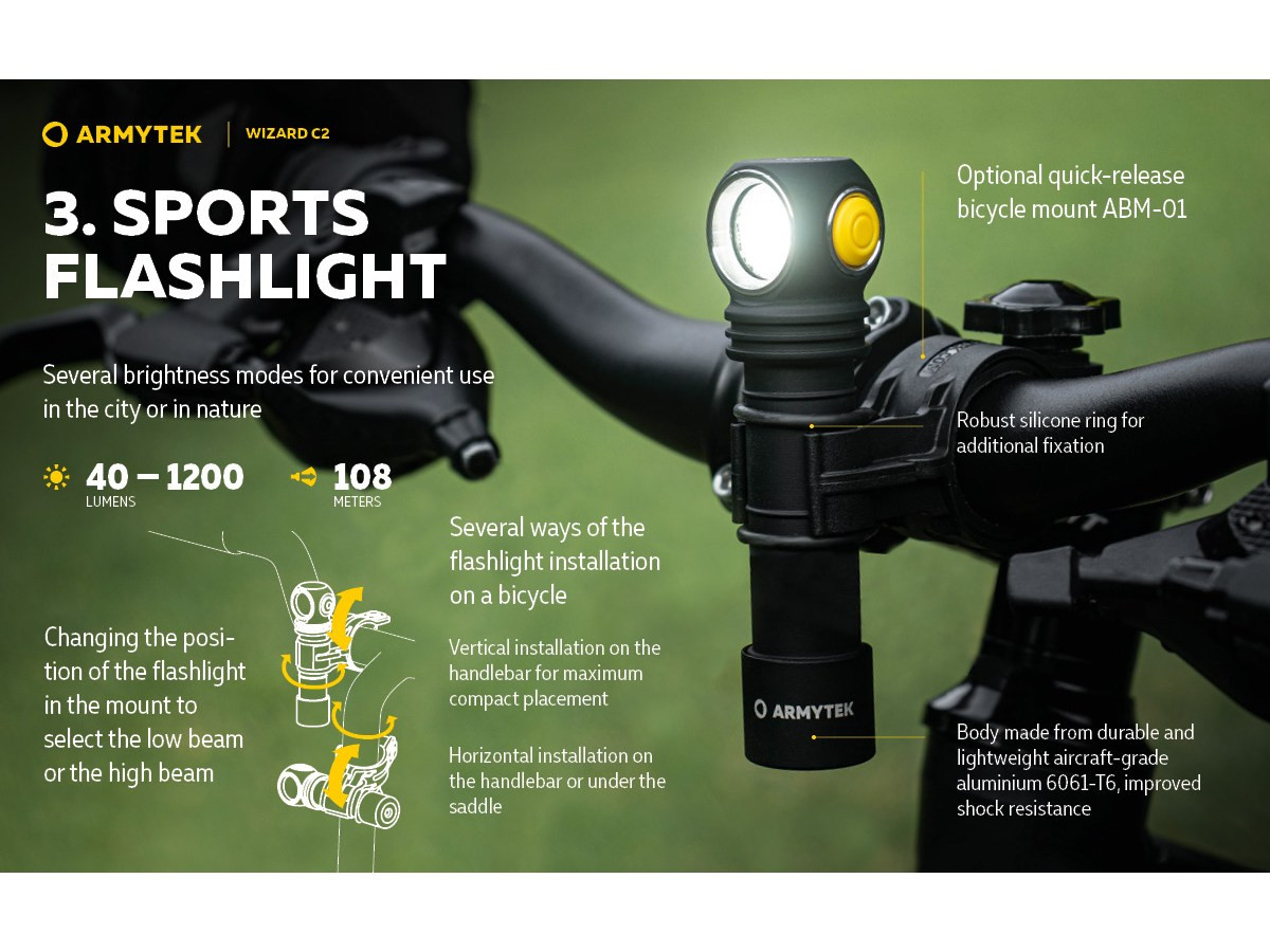 Fotografia: Armytek Wizard C2 Magnet USB 1200lm (White)