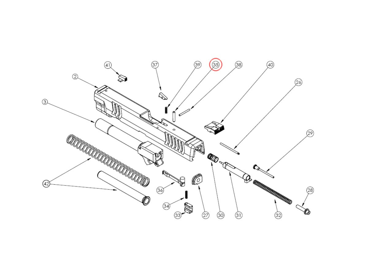 Fotografia: Vodiaci kolík úderníka pre XD/XD-M/SF19/G2 line