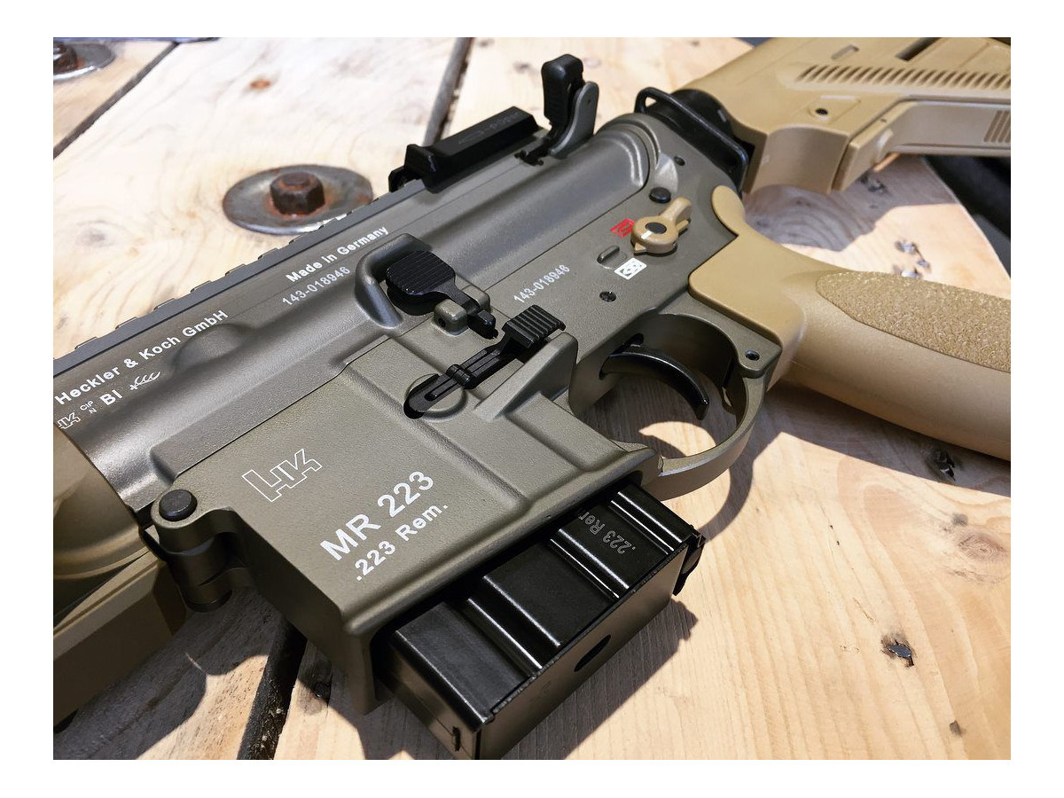 Fotografia: HK MR223 A3 11", kal. .223Rem., Slim-Line HKey Handguard GREEN-BROWN