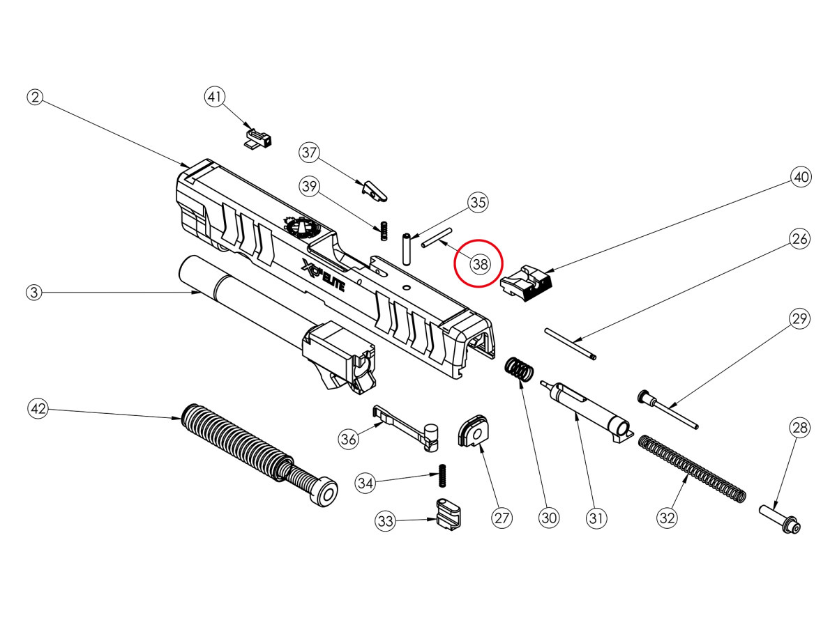 Fotografia: Kolík indikátora náboja v komore XD/XD-M/SF19/G2 line