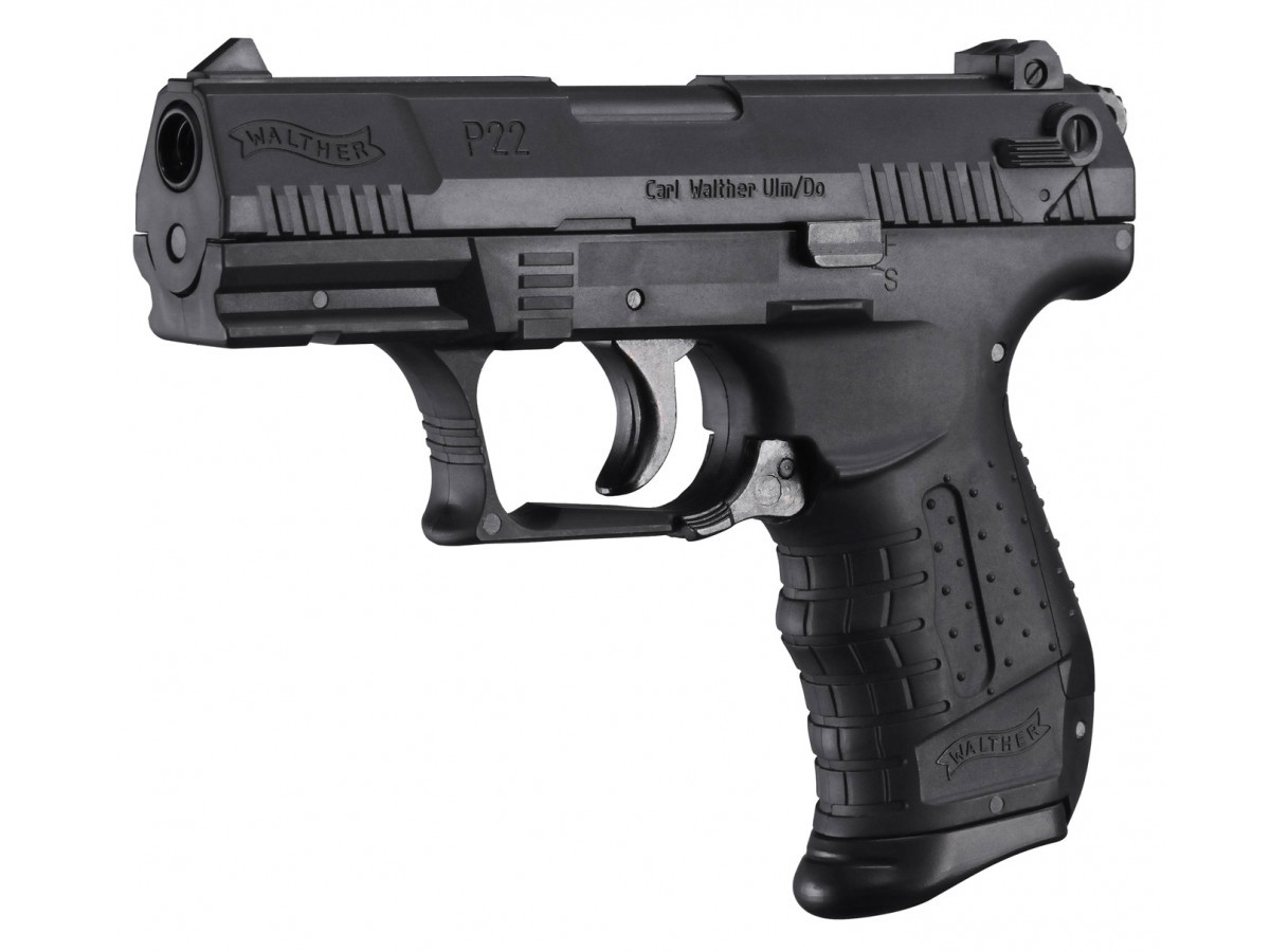 Fotografia: Airsoft. pištoľ Walther P22 čierna, kal. 6mm, manuál - dekoračný predmet