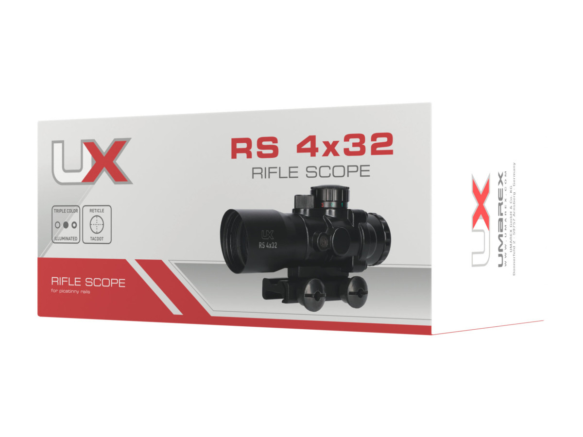 Fotografia: Puškohľad UX RS 4x32, osvetlený, montáž (weaver)