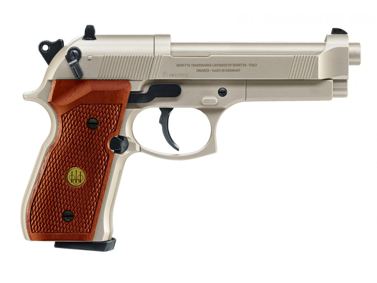 Fotografia: Pištoľ CO2 Beretta M92 FS nickel/wood, kal. 4,5mm diabolo