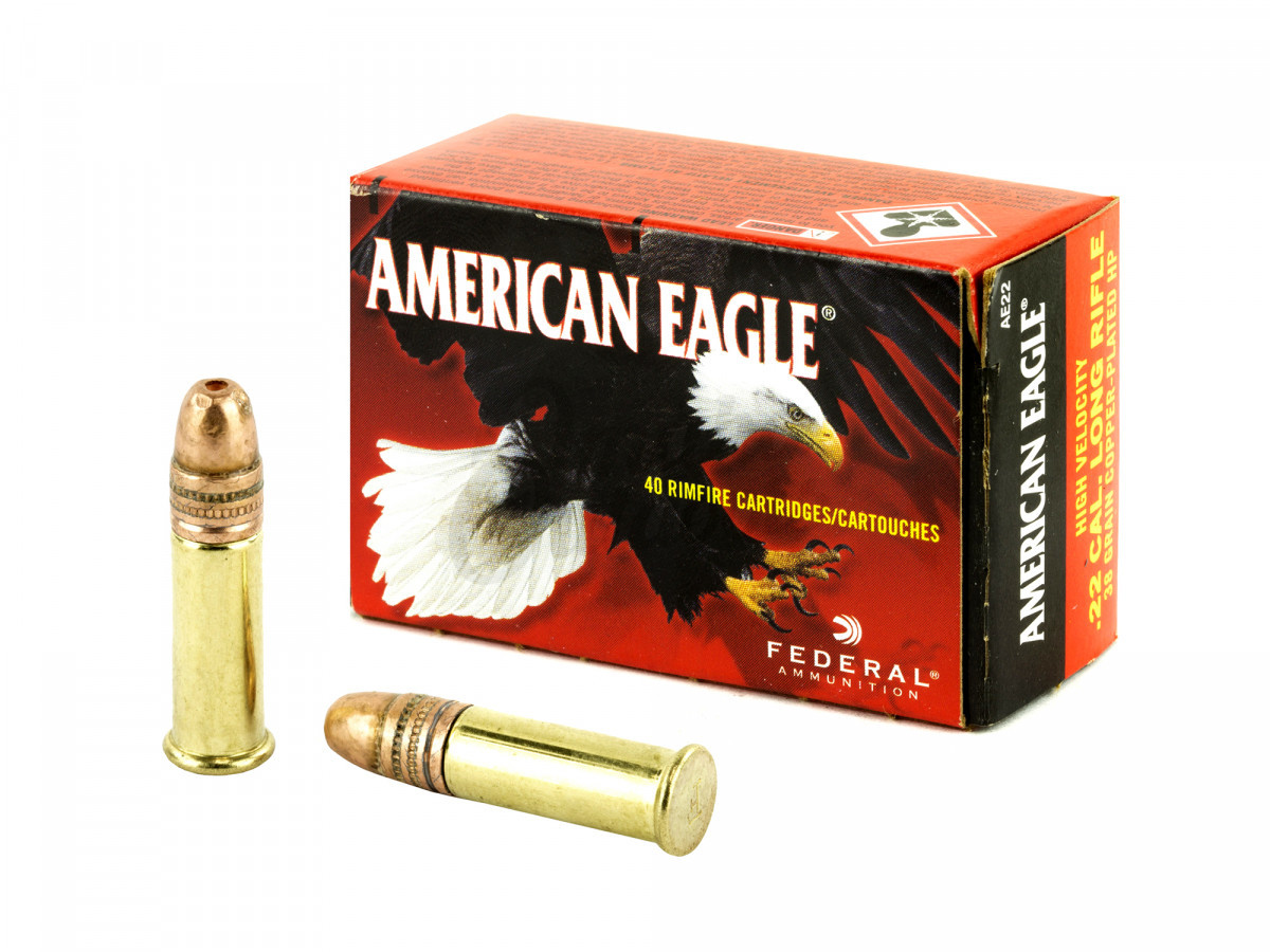Fotografia: .22LR American Eagle 38gr/2,46g Copper-Plated HP, 40 ks (AE22)