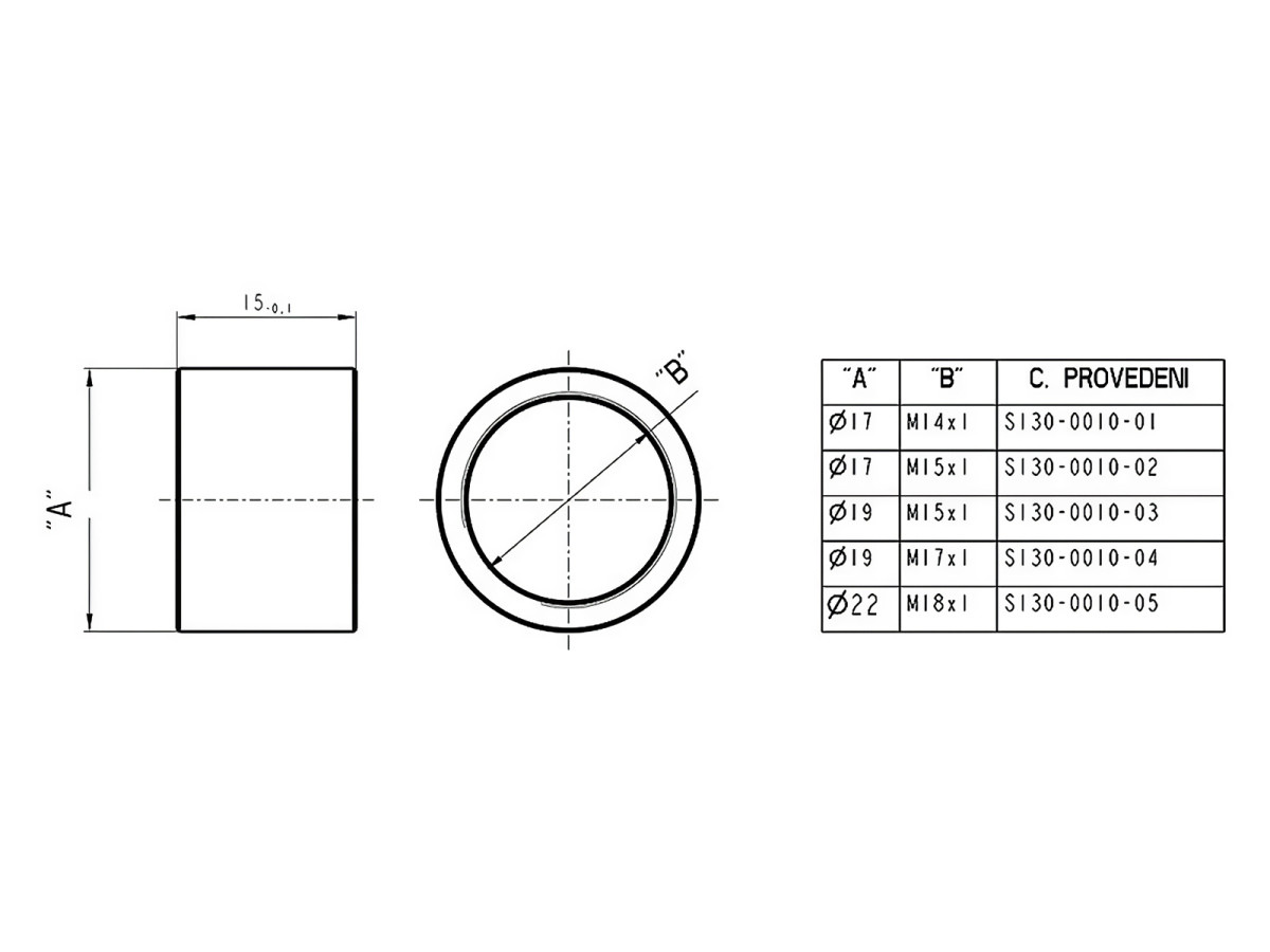 Fotografia: Krytka závitu ústia hlavne JKN M14x1, d=17mm