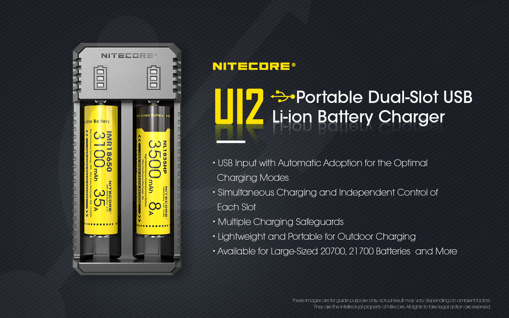 Fotografia: NITECORE UI2 Inteligentná nabíjačka so zdrojovým káblom USB pre 2x Li-Ion, IMR akumulátory